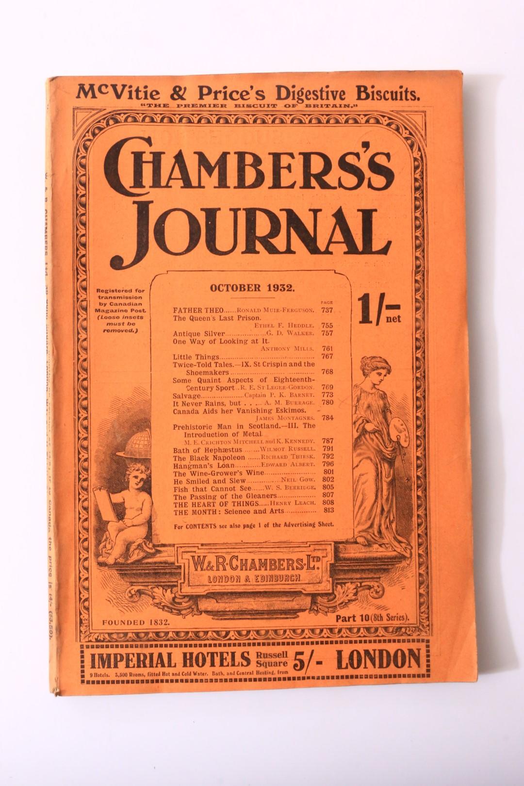 A.M. Burrage [and others] - Chambers's Journal, October 1932 - W & R Chambers, 1932, First Edition.