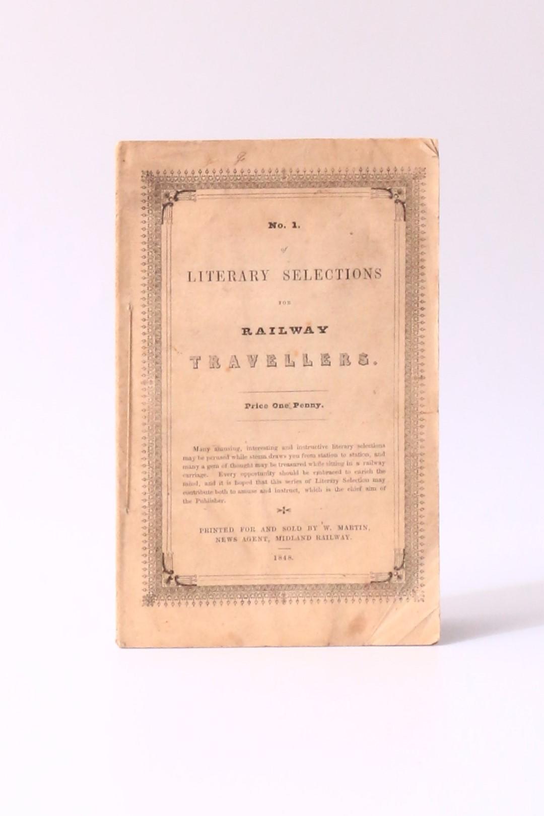 Anonymous [William Cox] - Steam' [in] No. 1. of Literary Selections for Railway Travellers - W. Martin, 1848, First Edition.