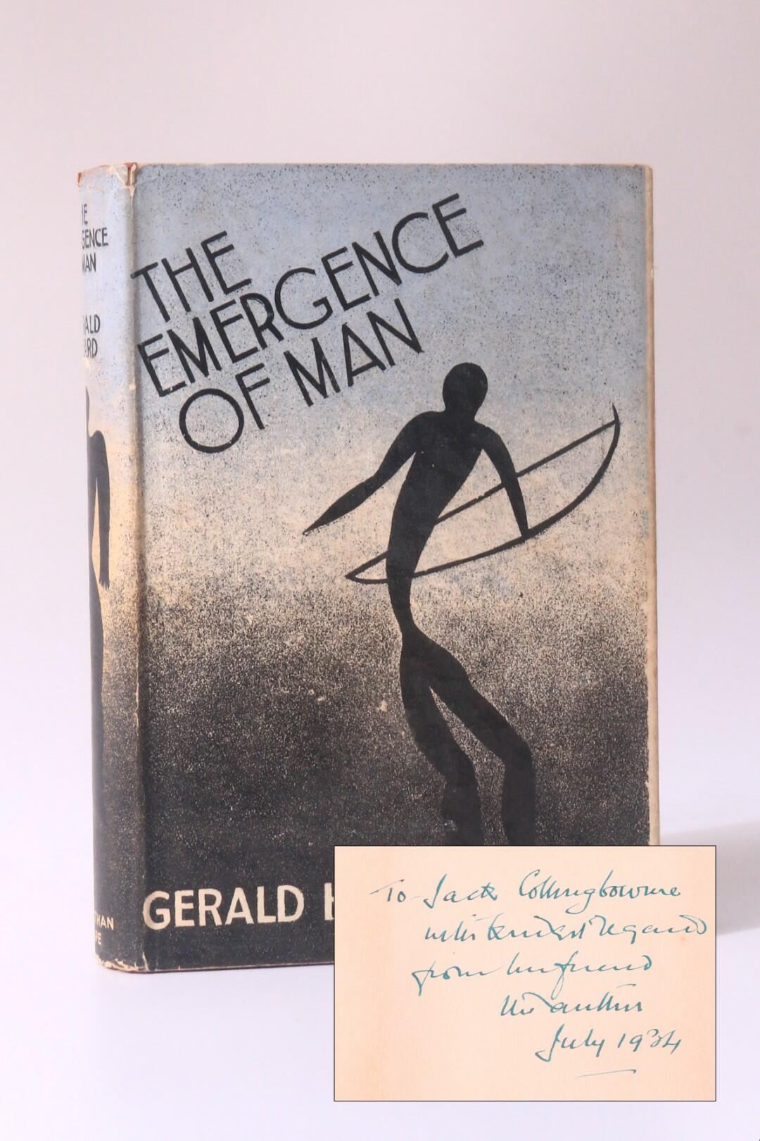Gerald Heard - The Emergence of Man - Jonathan Cape, 1931, Signed First Edition.