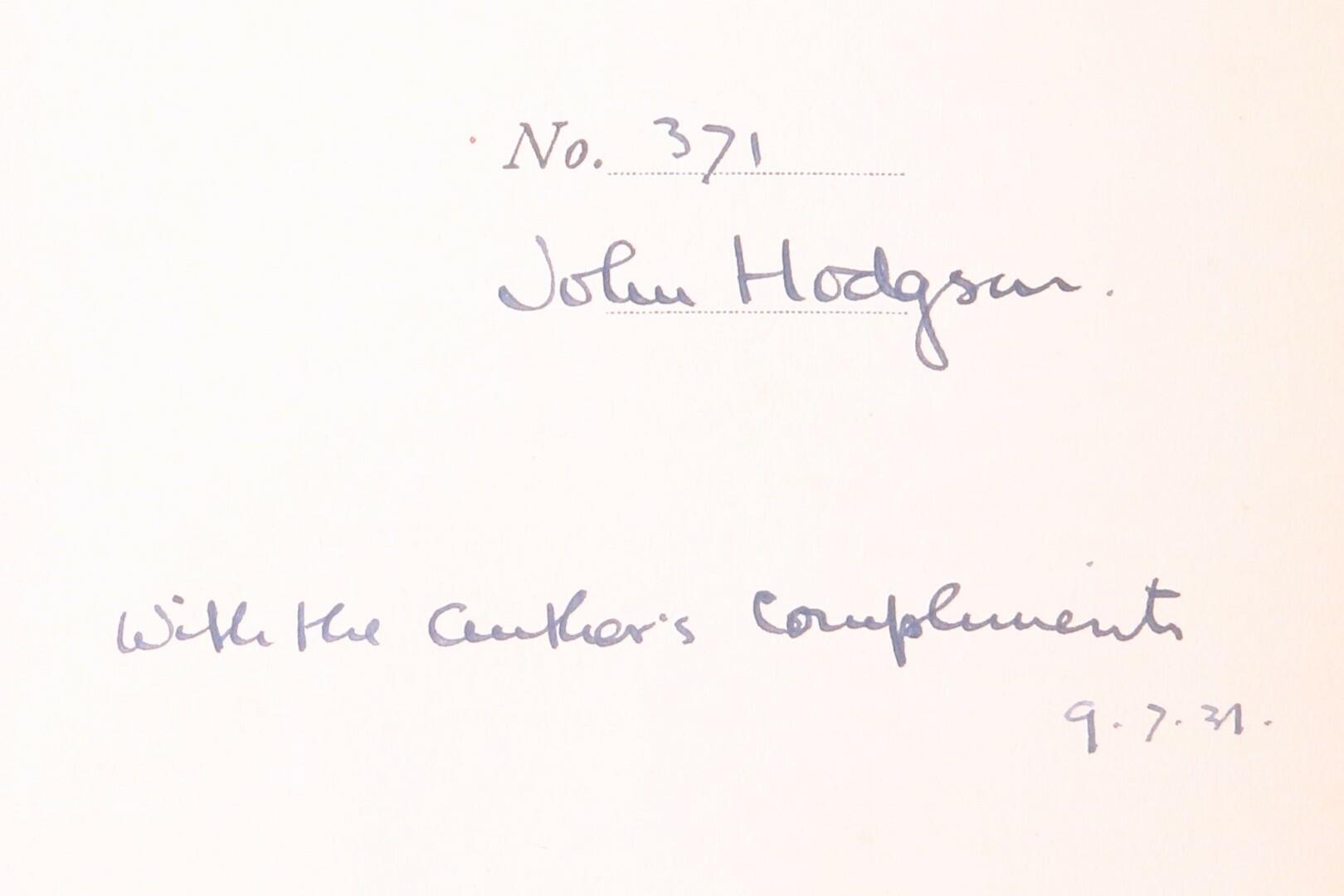 John Hodgson - The Time-Journey of Dr. Barton: An Engineering and Sociological Forecast based on Present Possibilities - John Hodgson, 1929, Signed Limited Edition.
