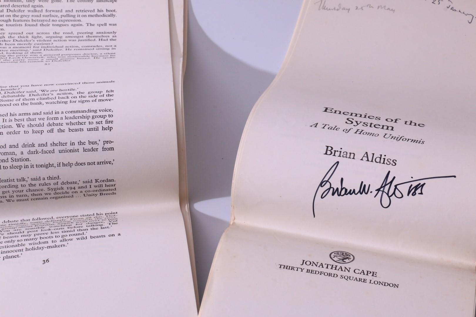 Brian Aldiss - Enemies of the System: A Tale of Homo Uniformis - Jonathan Cape, 1978, Proof. Signed