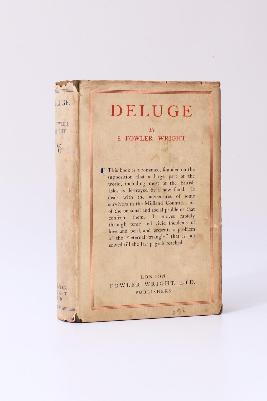 S. Fowler Wright - Deluge - Fowler Wright, 1927, Signed First Edition.