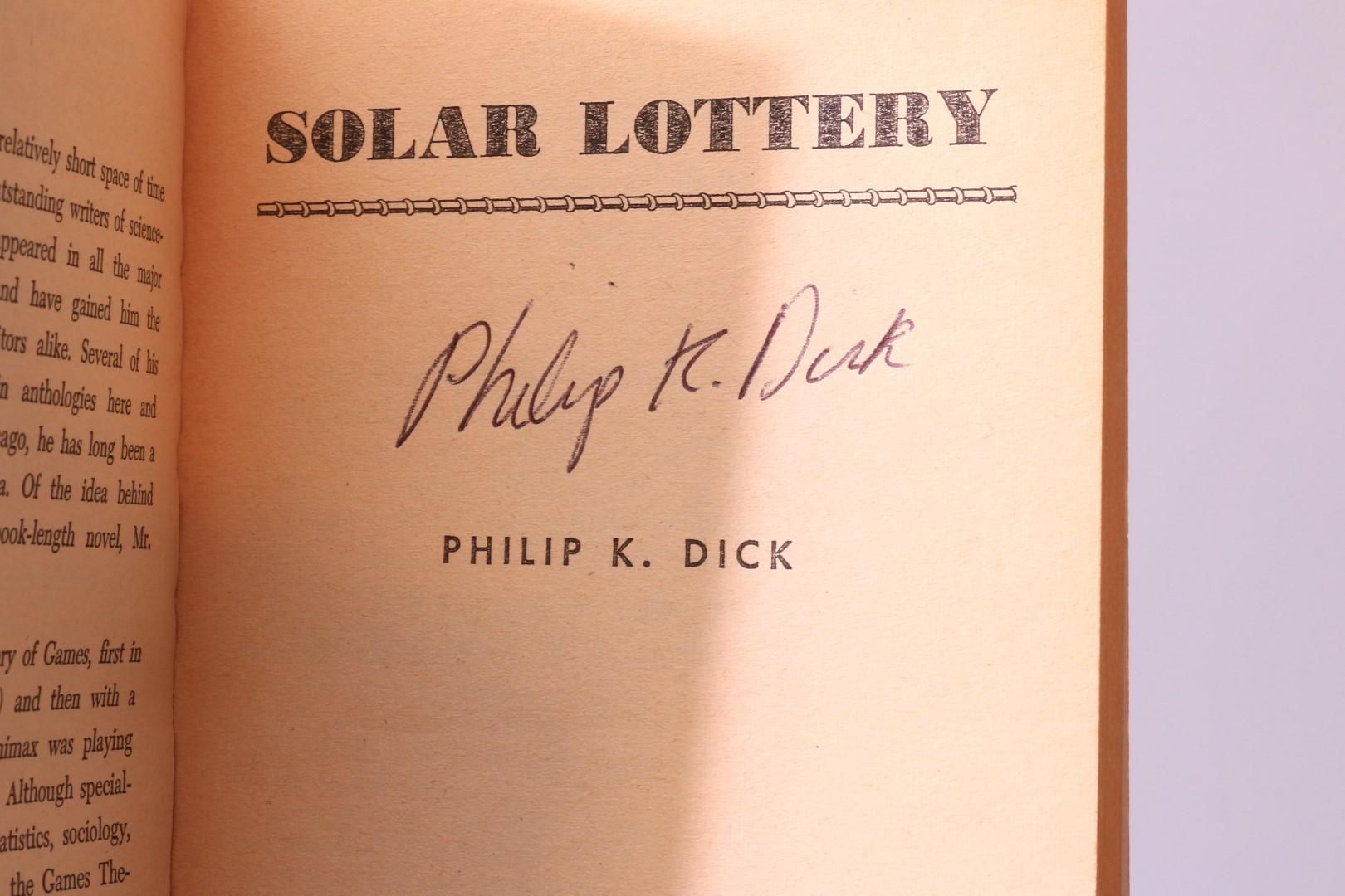 Philip K. Dick / Leigh Brackett - Solar Lottery / The Big Jump - Ace, 1955, Signed First Edition.