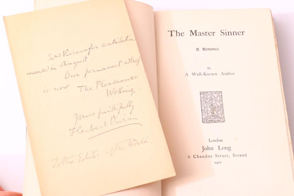 Herbert Vivian - The Master Sinner - John Long, 1901, First Edition.
