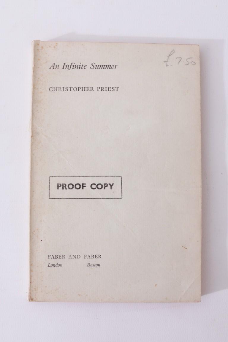 Christopher Priest - An Infinite Summer Manuscript w/ Proof and First Edition - Faber, 1979, First Edition.