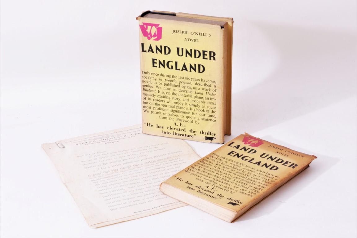 Joseph O'Neill - Land Under England w/ Proof - Gollancz, 1935, First Edition.