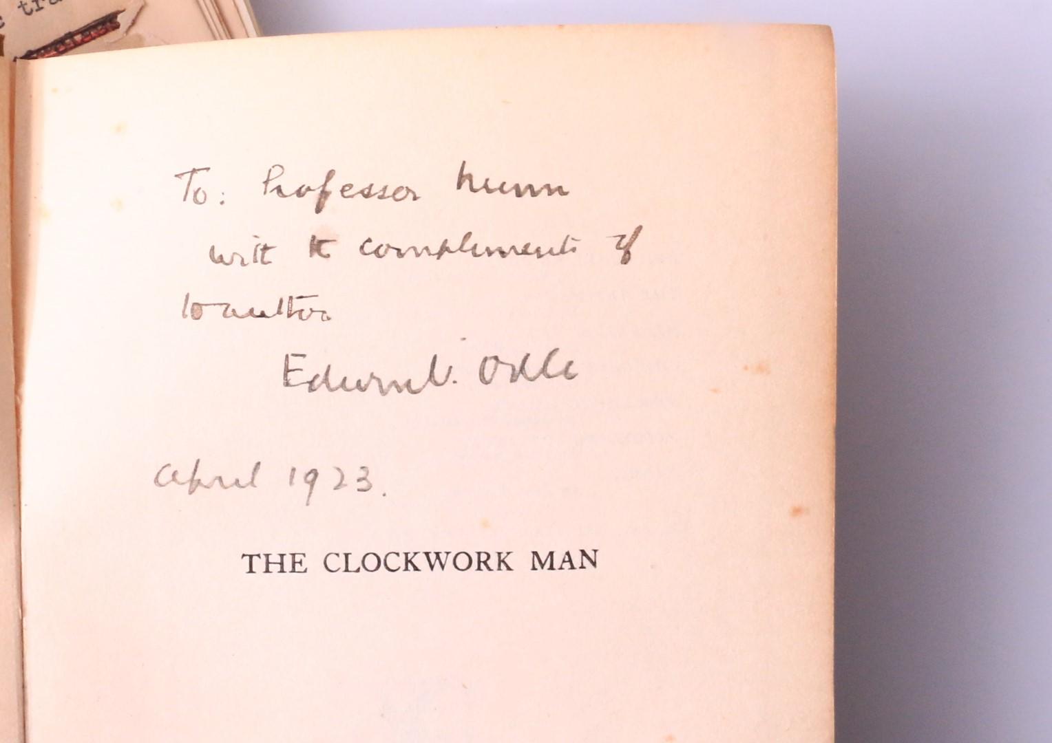 E.V. Odle - Typescript of Juggernaut [with] A Signed First Edition of The Clockwork Man - Heinemann, 1923, Signed First Edition.