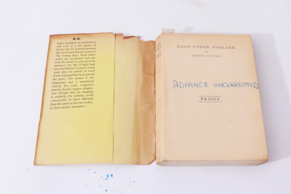 Joseph O'Neill - Land Under England w/ Proof - Gollancz, 1935, First Edition.