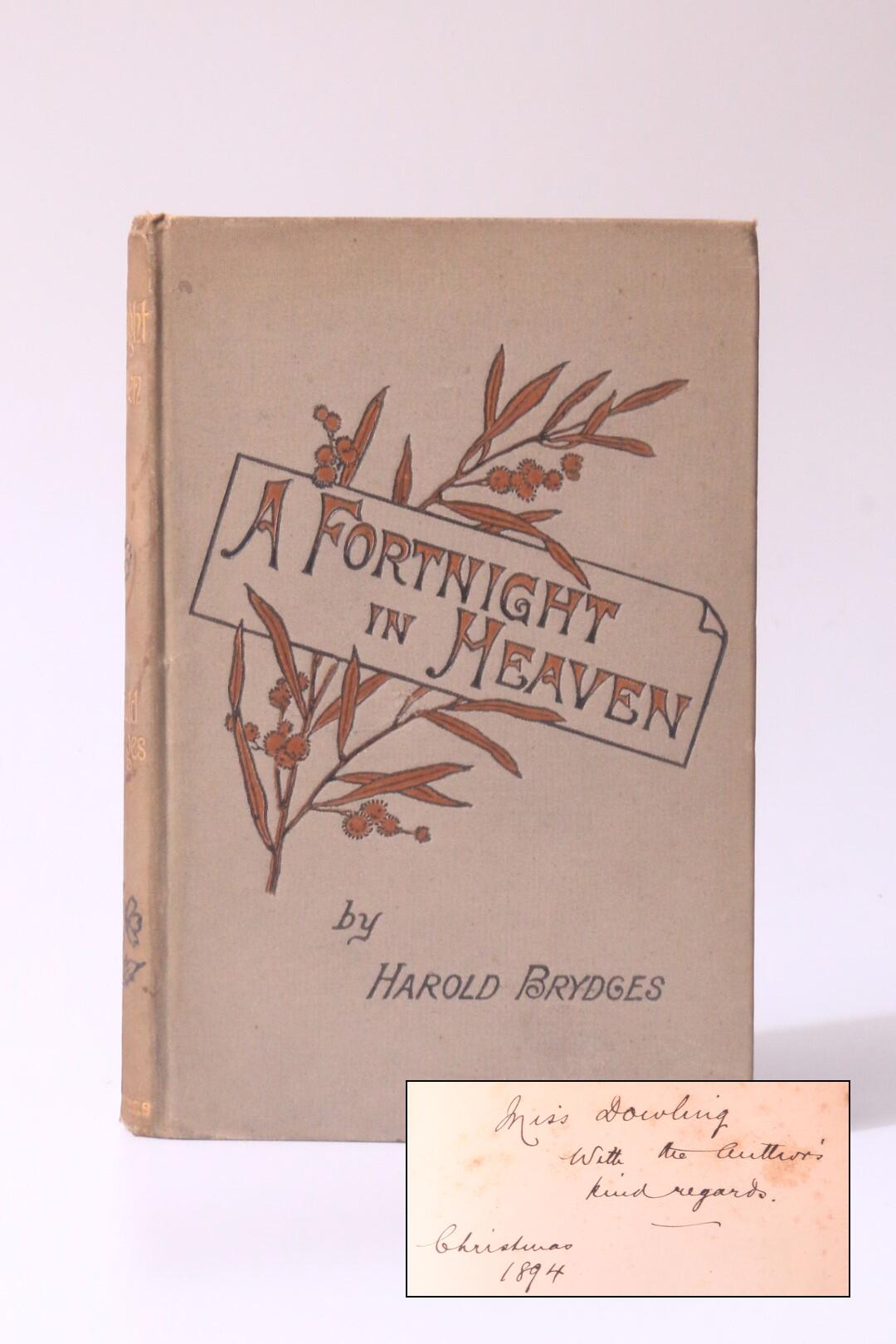 Harold Brydges [pseudonym James Howard Bridge] - A Fortnight in Heaven - Henry Holt, 1886, Signed First Edition.