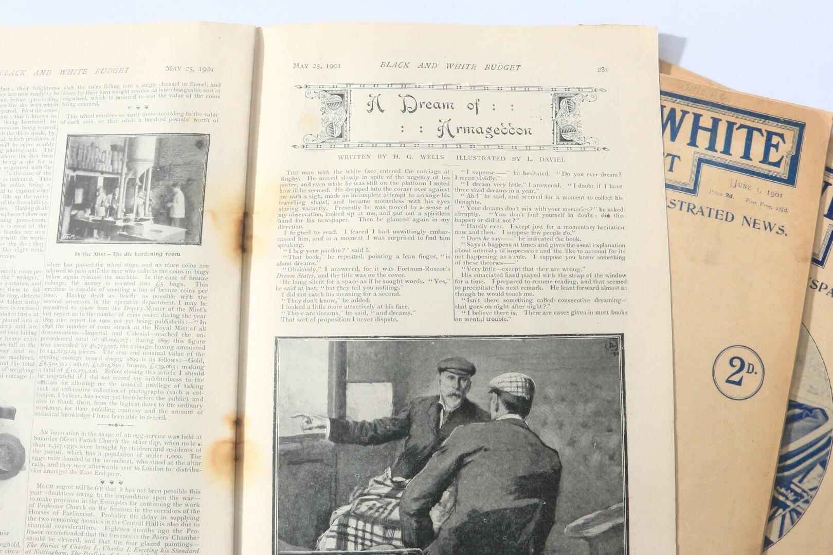 H.G. Wells - A Dream of Armageddon [published in] Black & White Budget - Black and White Publishing Company, 1901, First Edition.