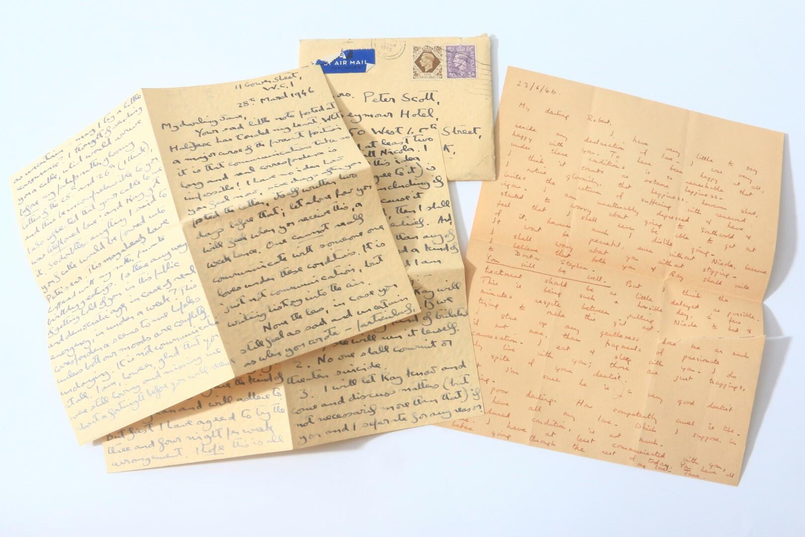 Robert Aickman and Elizabeth Jane Howard - Two Autograph Letters Signed - , 1946, .