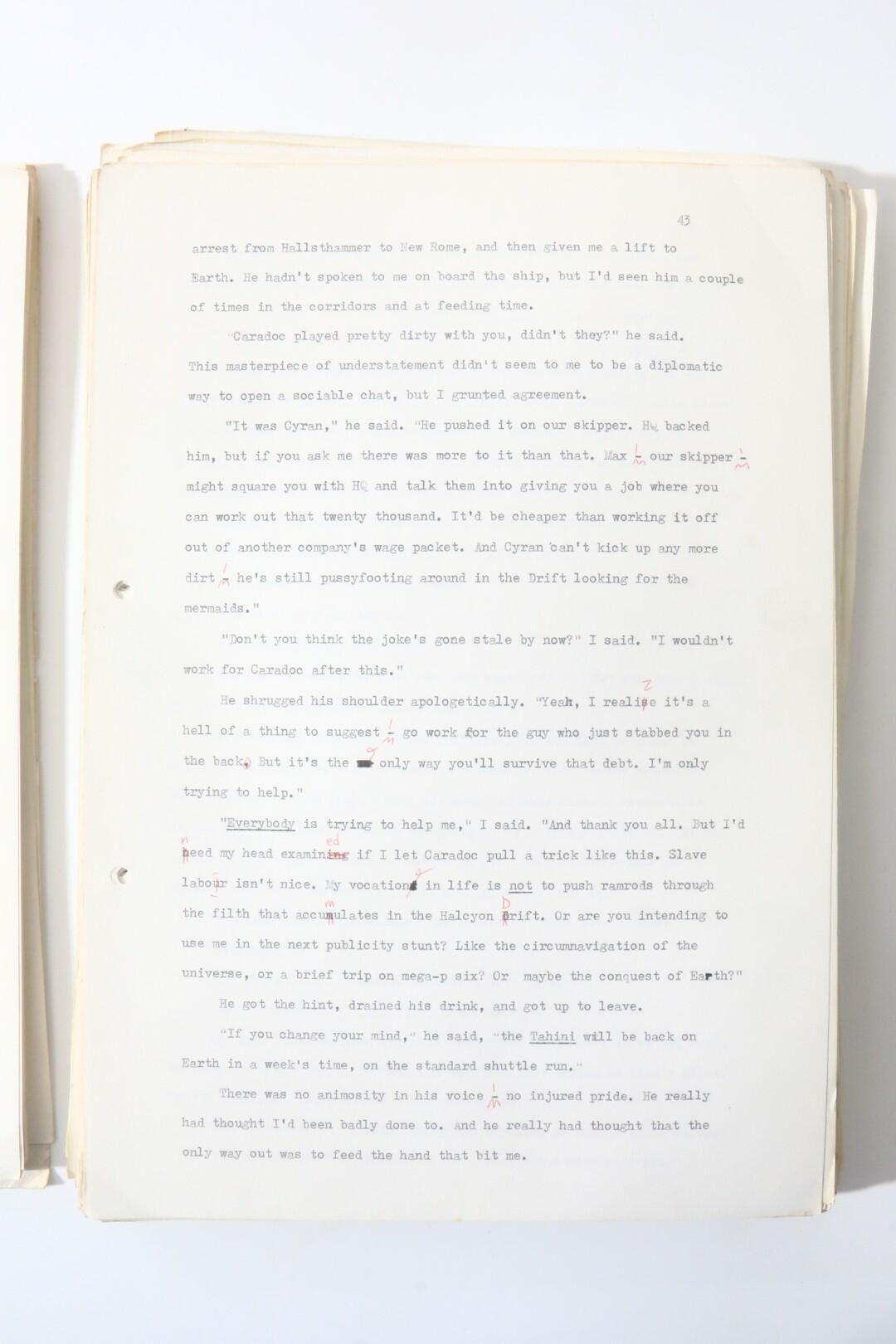 Brian M. Stableford - The Halcyon Drift - DAW Books, 1972, Manuscript.