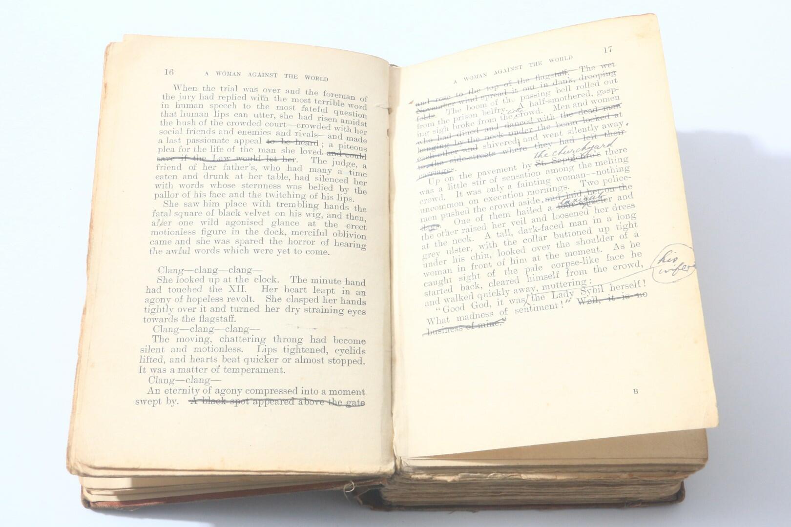 George Griffith - A Woman Against the World - F. V. White & Co., 1903, Signed First Edition.
