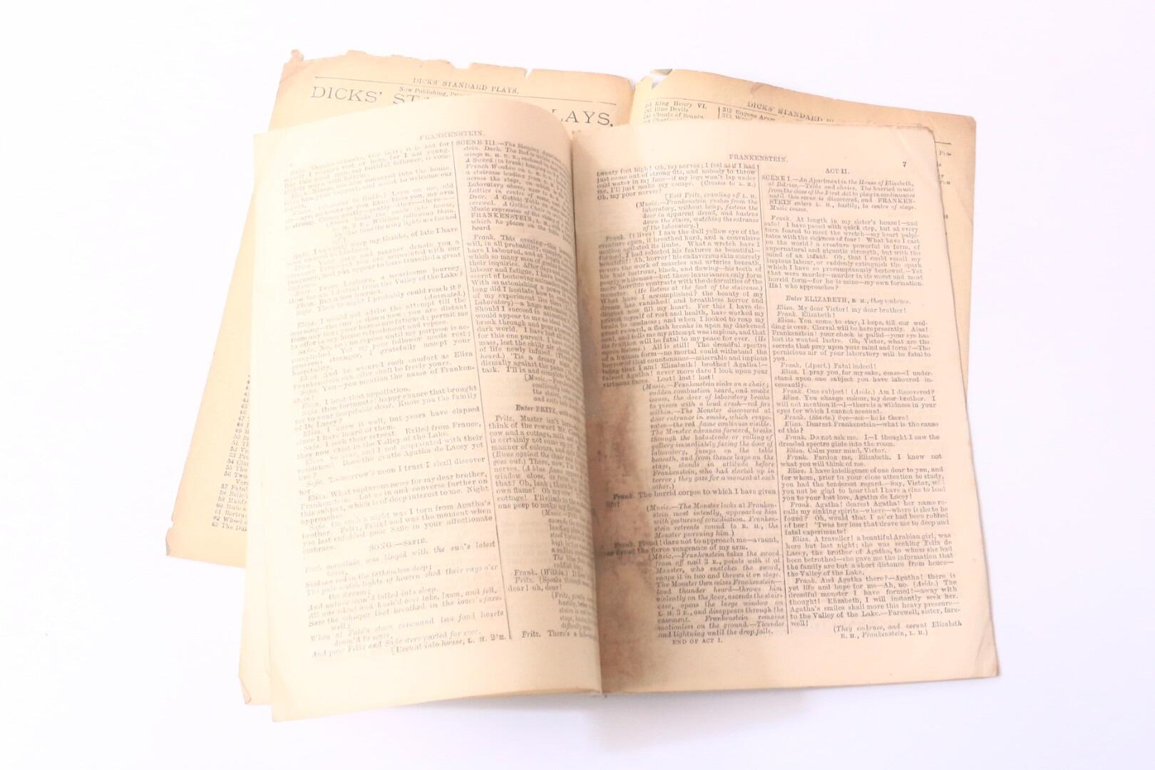 Mary Shelley and R.B. Peake - Frankenstein [in] Dicks' Standard Plays - John Dicks, n.d. [c1883?], First Edition.