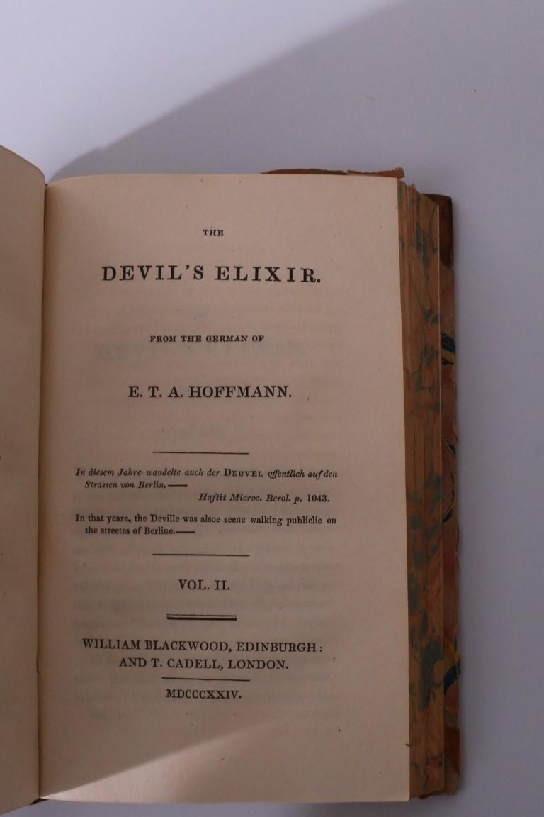 E.T.A. Hoffmann - The Devil's Elixir - William Blackwood & T. Cadell, 1824, First Edition.