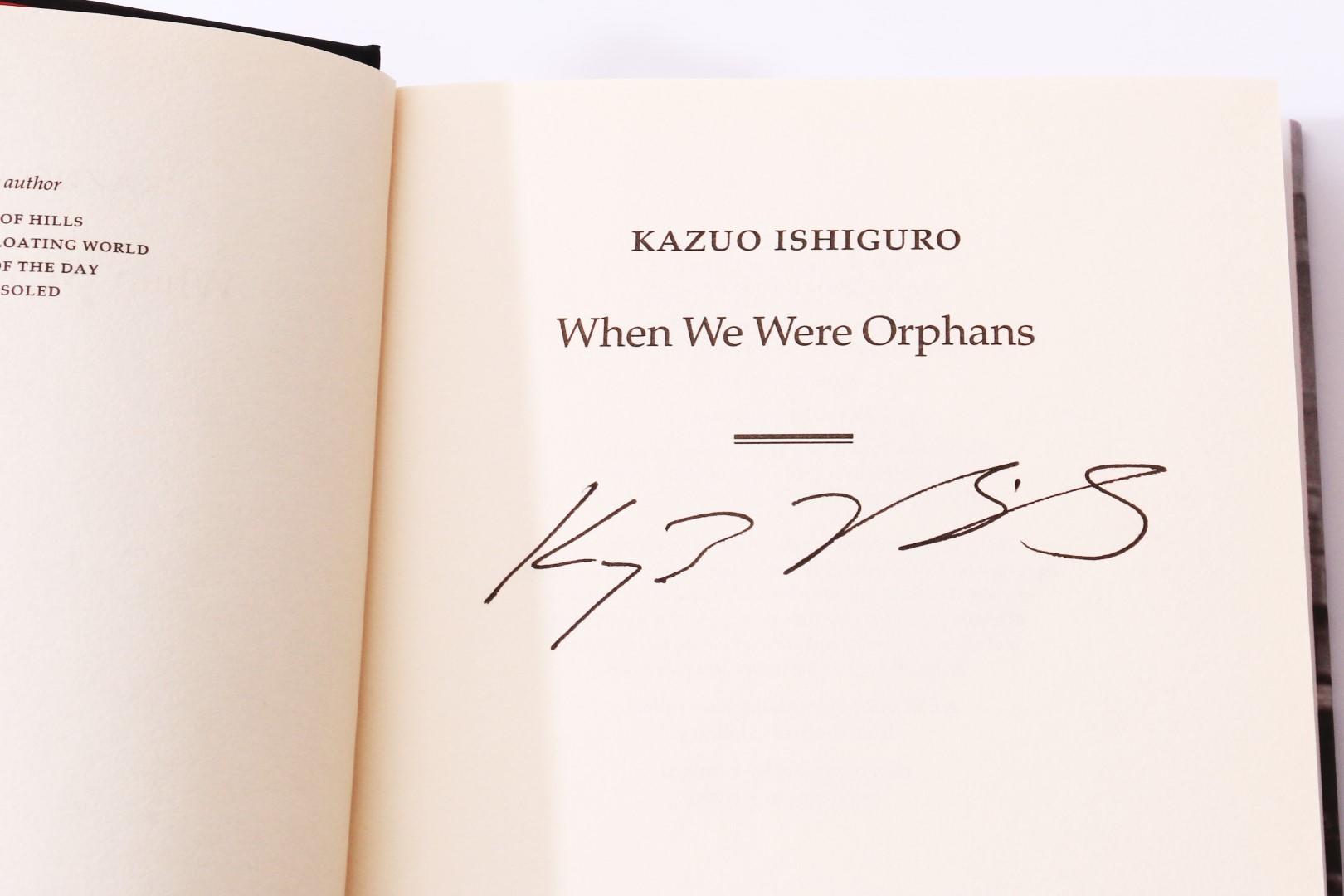 Kazuo Ishiguro - When We Were Orphans - Faber & Faber, 2000, Signed First Edition.