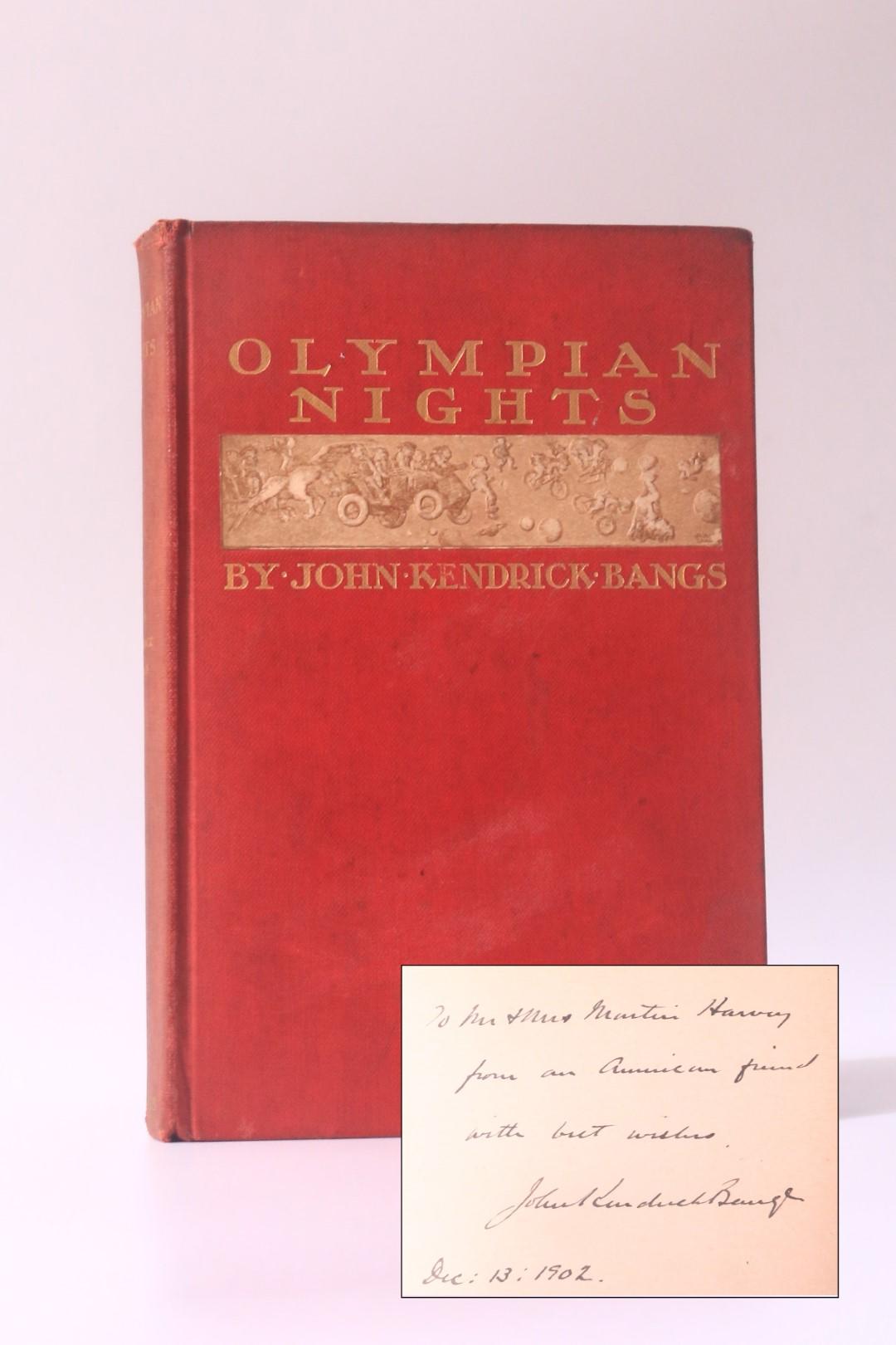 John Kendrick Bangs - Olympian Nights - Harper & Brothers, 1902, Signed First Edition.