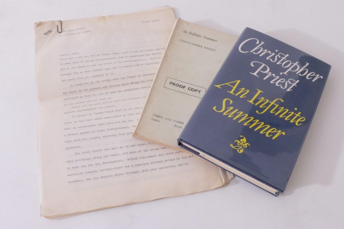 Christopher Priest - An Infinite Summer Manuscript w/ Proof and First Edition - Faber, 1979, First Edition.
