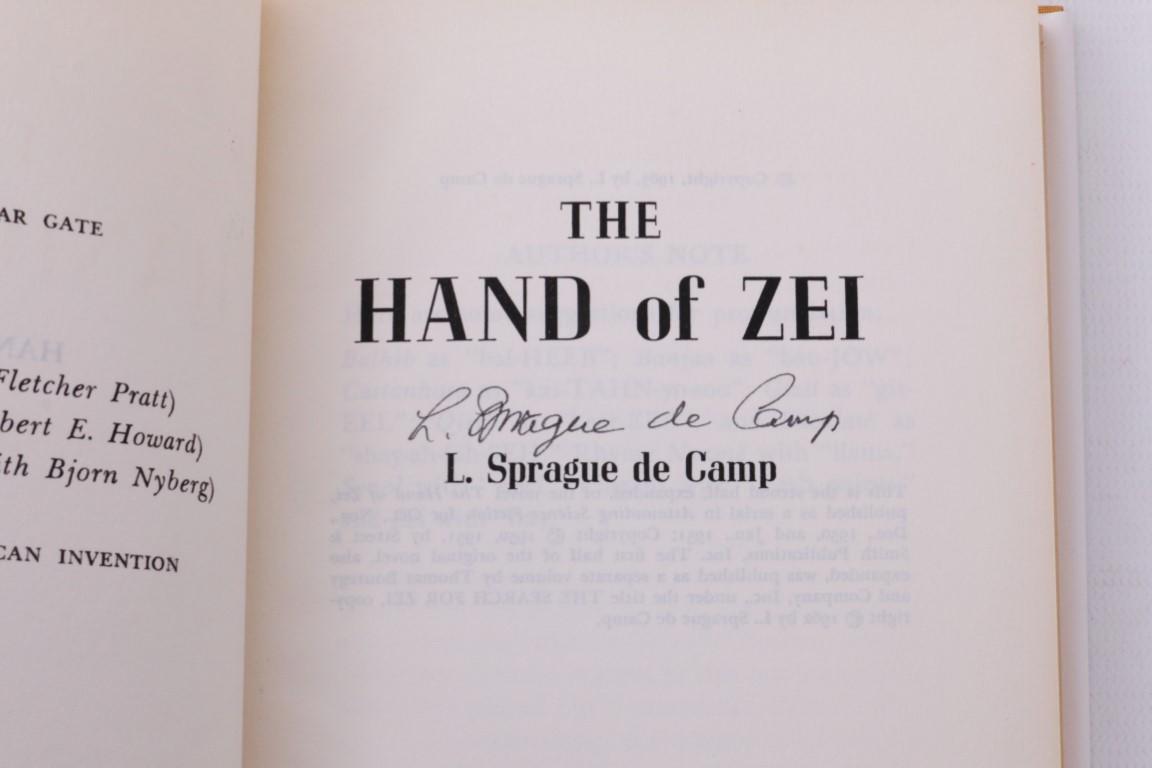 L. Sprague De Camp - The Search for Zei with The Hand of Zei - Avalon, 1962-1963, First Edition.  Signed