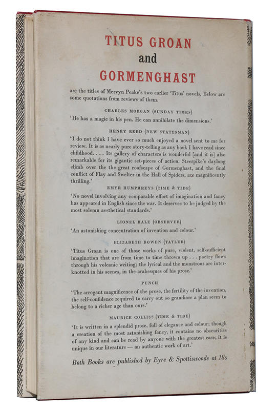 Mervyn Peake - The Gormenghast Trilogy [Titus Groan, Gormenghast, Titus Alone] - Eyre & Spottiswoode, 1946-1959 - Signed First Edition