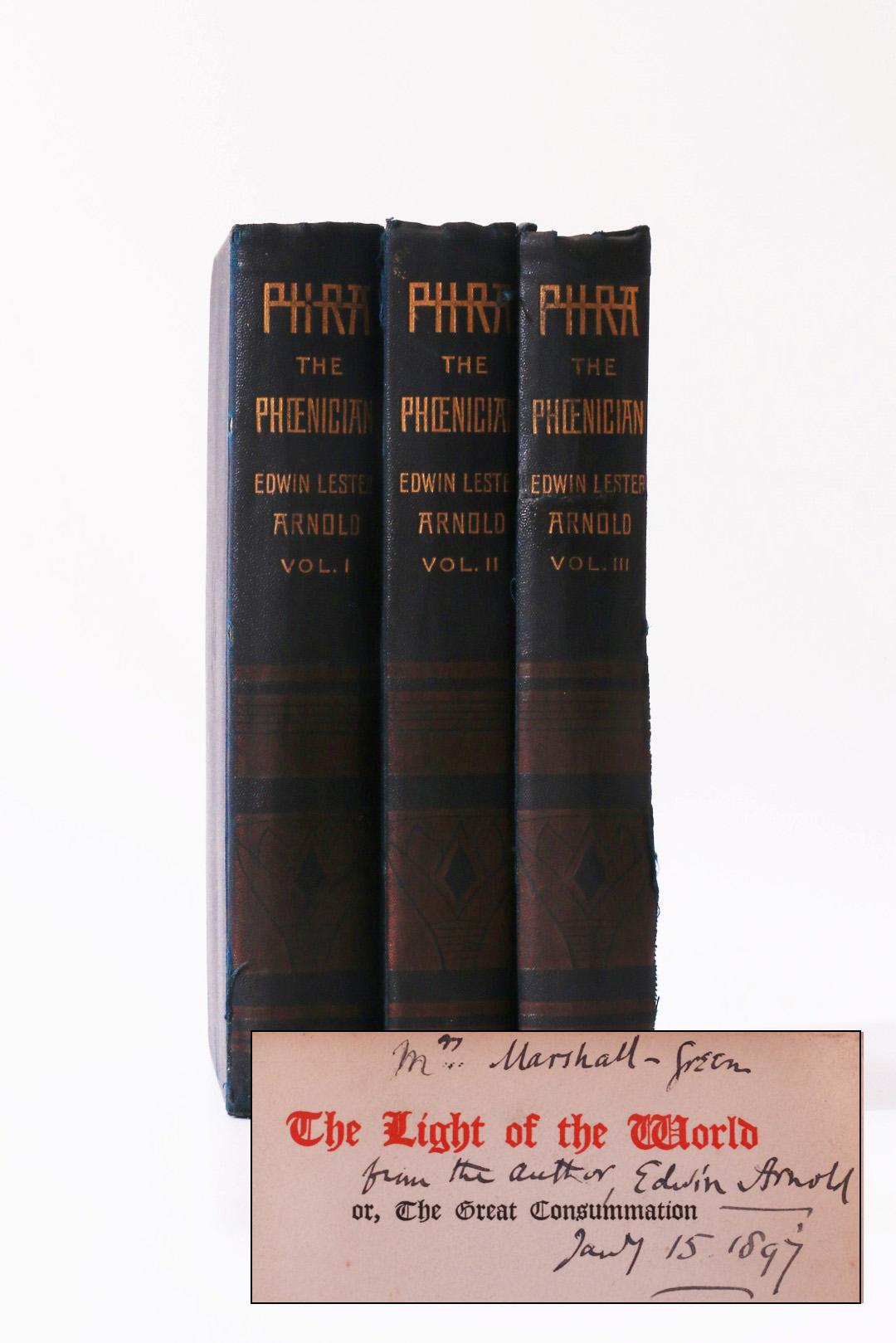 Edwin Lester Arnold - The Wonderful Adventures of Phra the Phoenician - Chatto & Windus, 1891 [1890], Signed First Edition.