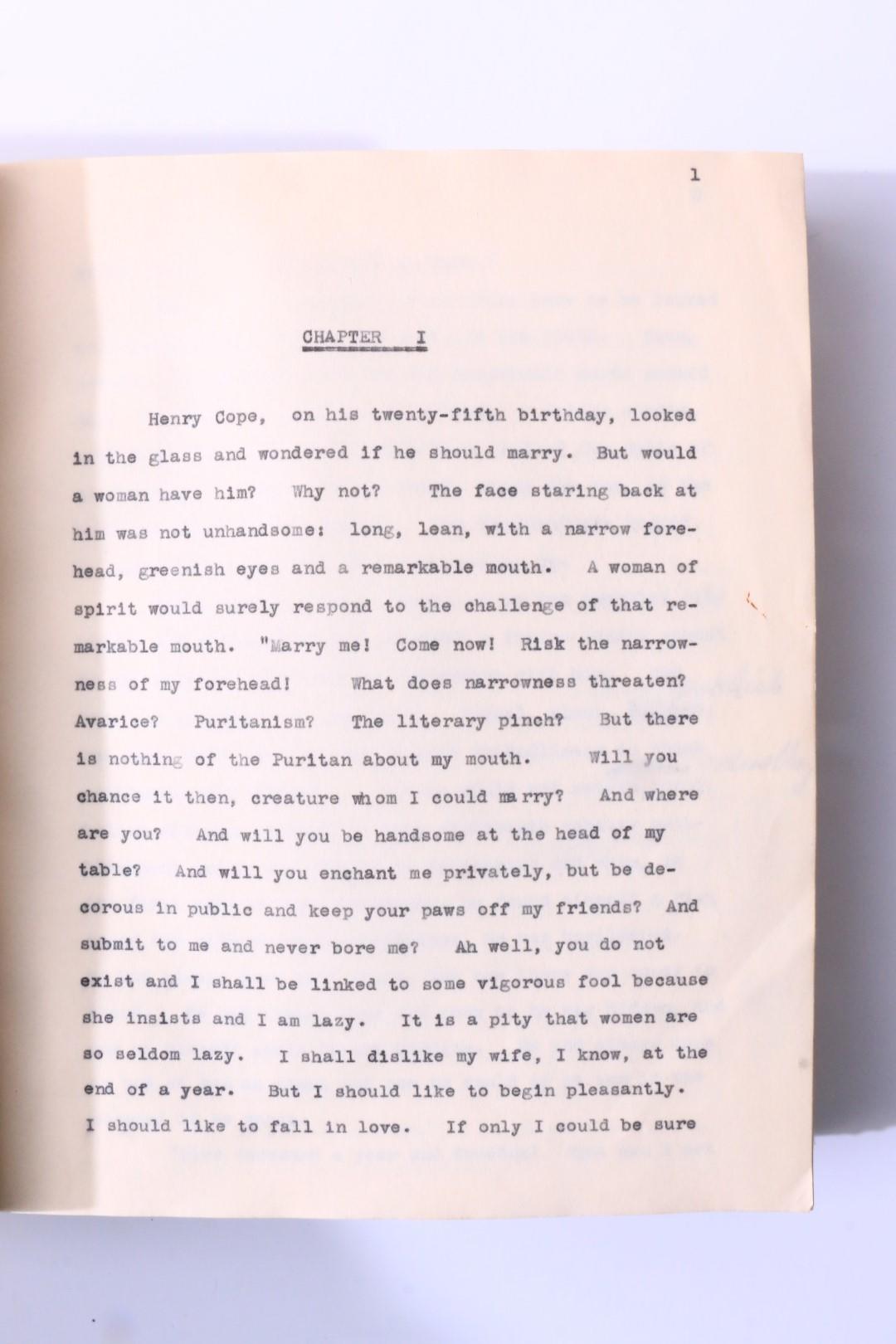 Clemence Dane - The Moon is Feminine: Original Typescript - Heinemann, 1938, Manuscript. Signed