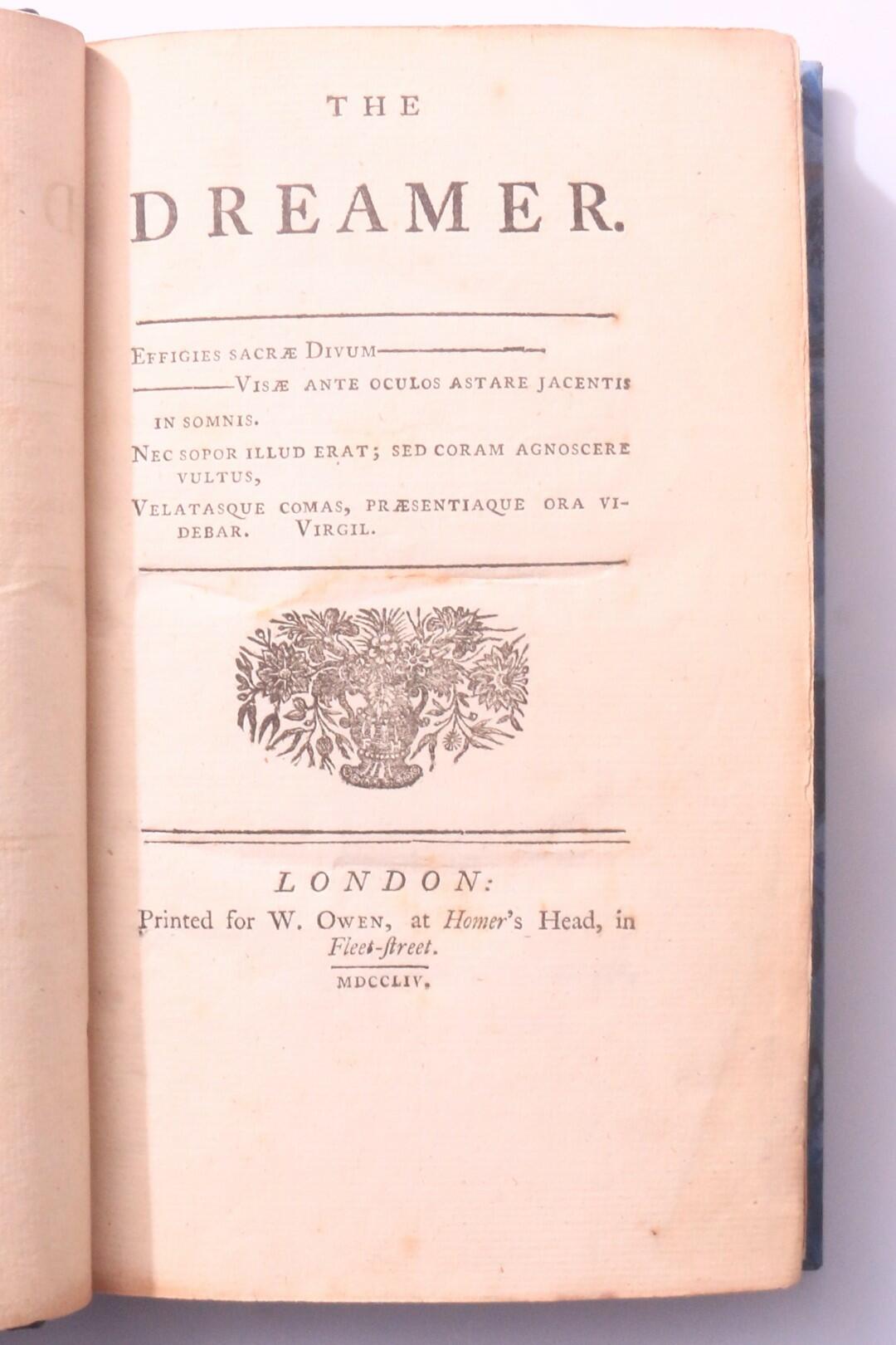 Anonymous [William King] - The Dreamer - W. Owen, 1754, First Edition.