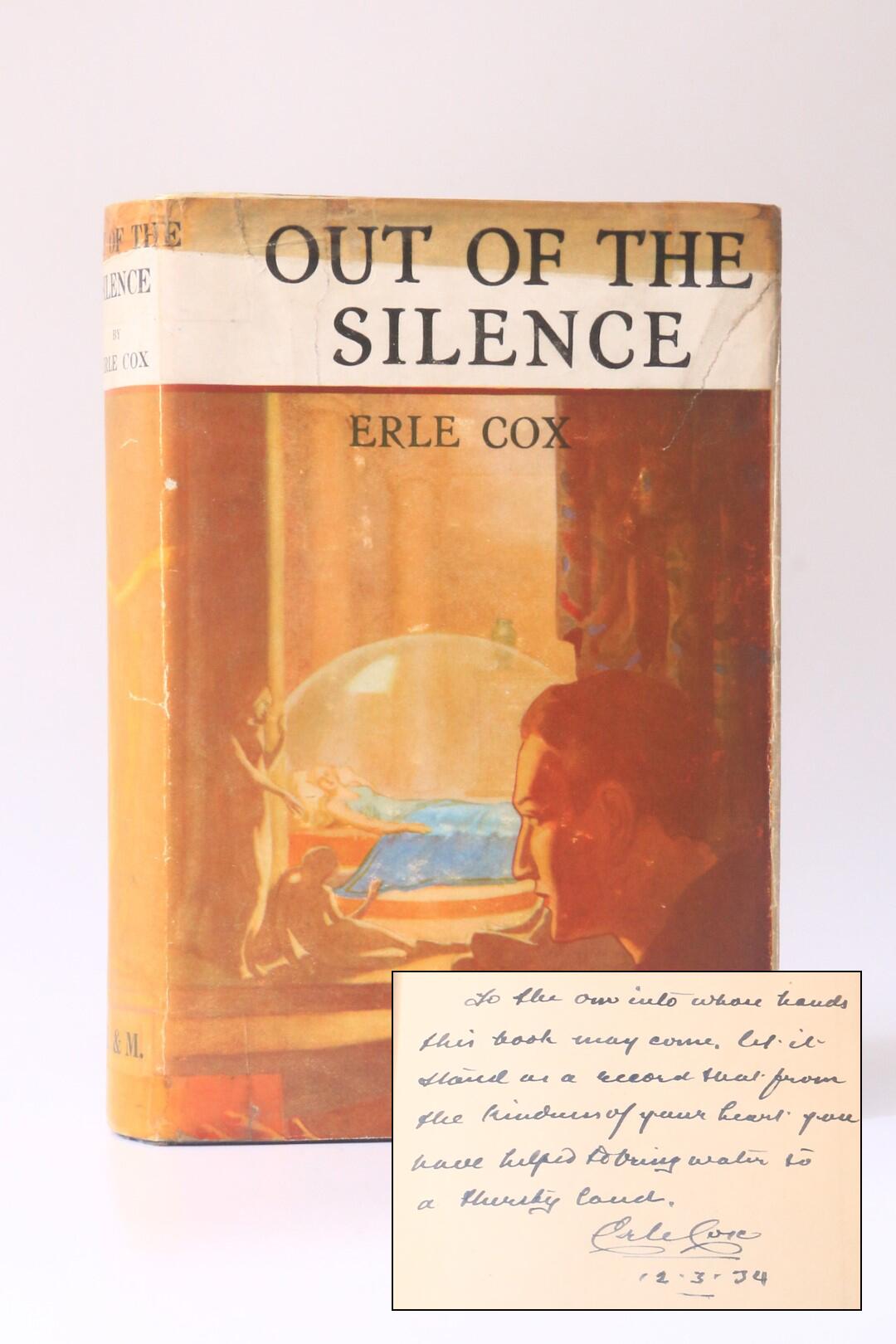 Erle Cox - Out of the Silence - Robertson & Mullens, 1932, Fourth. Signed