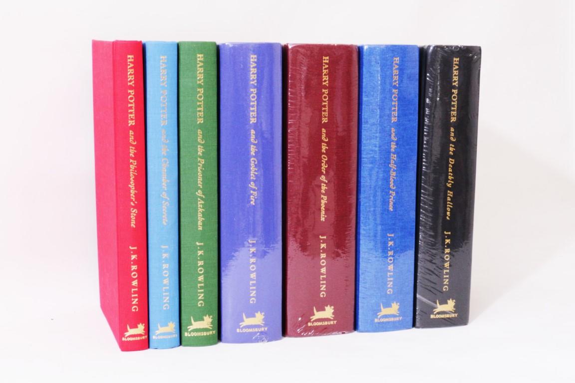 J.K. Rowling - The Harry Potter Books [comprising] the Philosopher's Stone, Chamber of Secrets, Prisoner of Azkaban, Goblet of Fire, Order of the Phoenix, Deathly Hallows and Half-Blood Prince. - Bloomsbury, 1999-2007, First Deluxe.