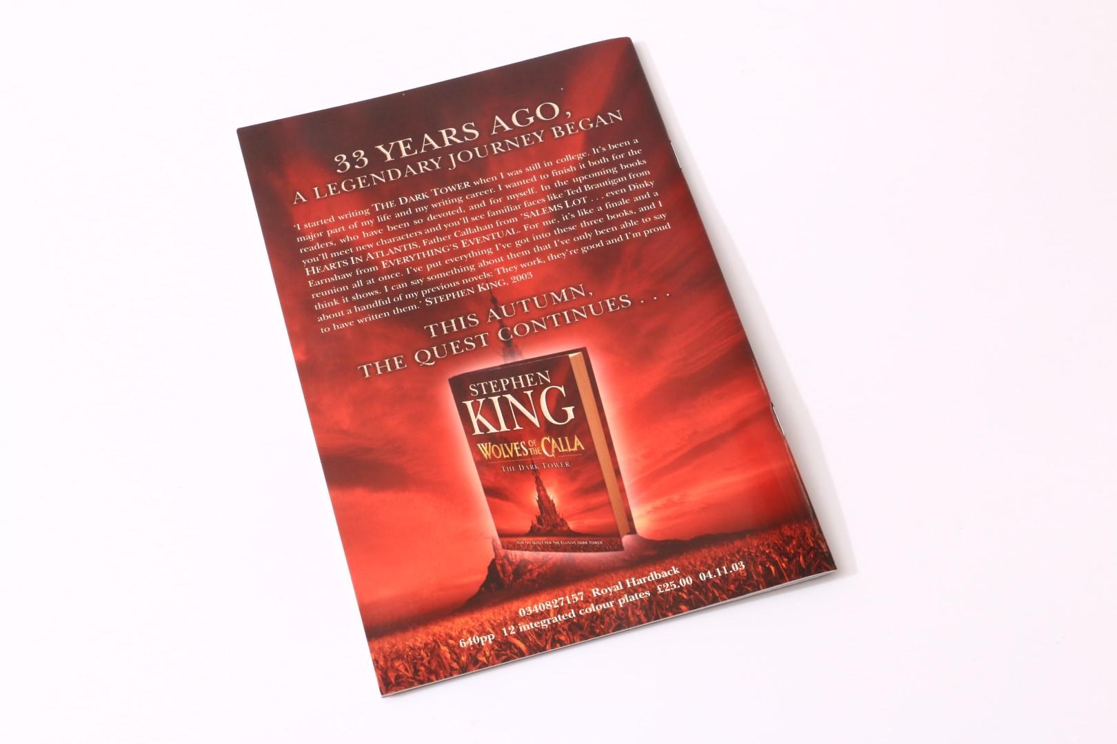 Stephen King - The Return of the King: The Dark Tower, Introduction and Extract from Wolves of the Calla. - Hodder & Stoughton, 2003, Proof.