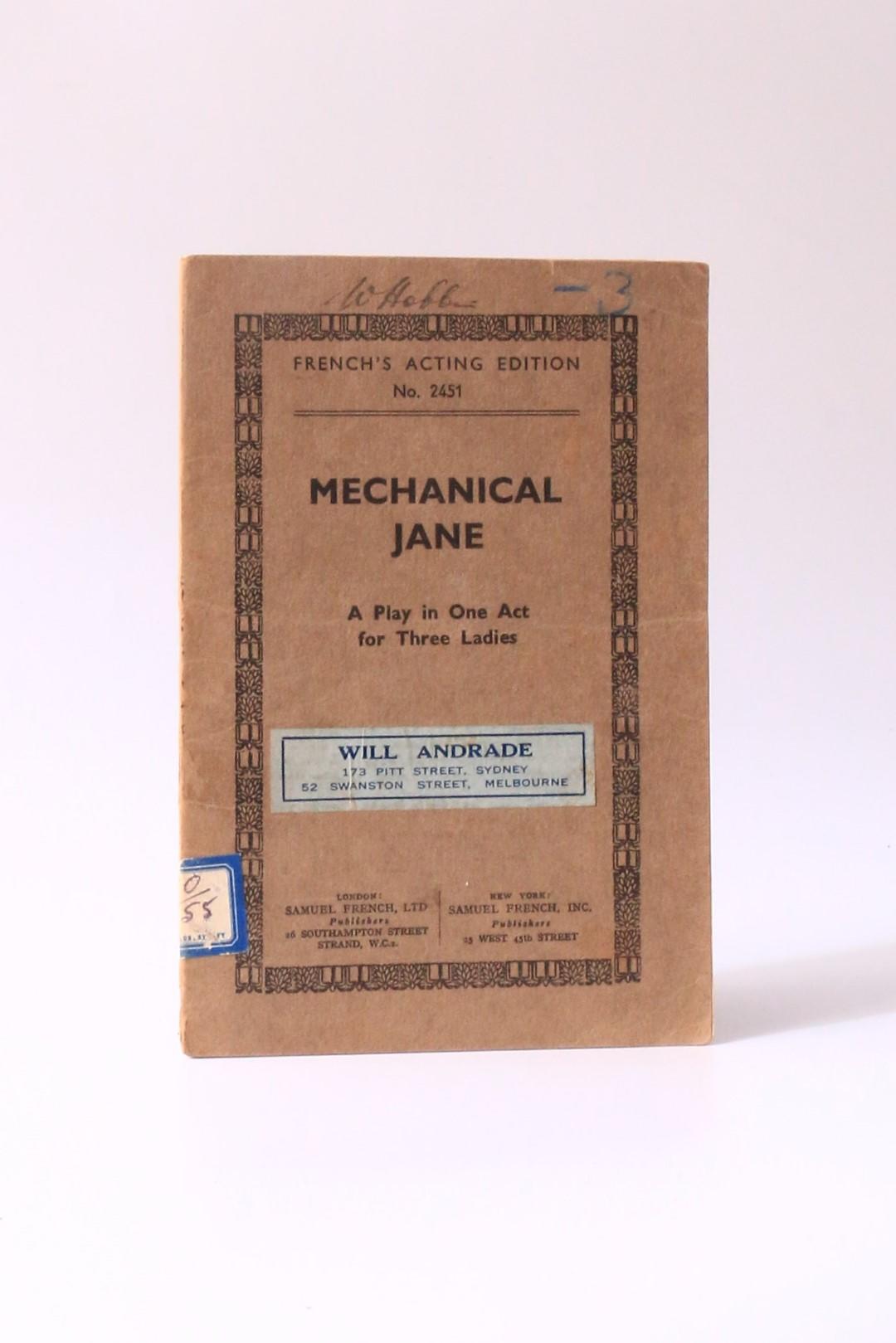 Anonymous [Gertrude Jennings] - Mechanical Jane: French's Acting Edition No. 2451 - Samuel French, 1910, First Edition.