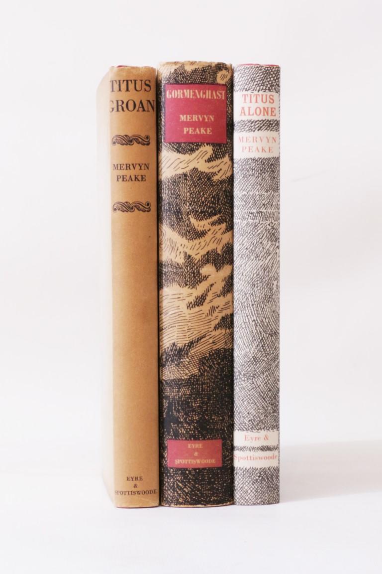 Mervyn Peake - The Gormenghast Trilogy [comprising] Titus Groan, Gormenghast and Titus Alone - Eyre & Spottiswoode, 1946-1959, First Edition.