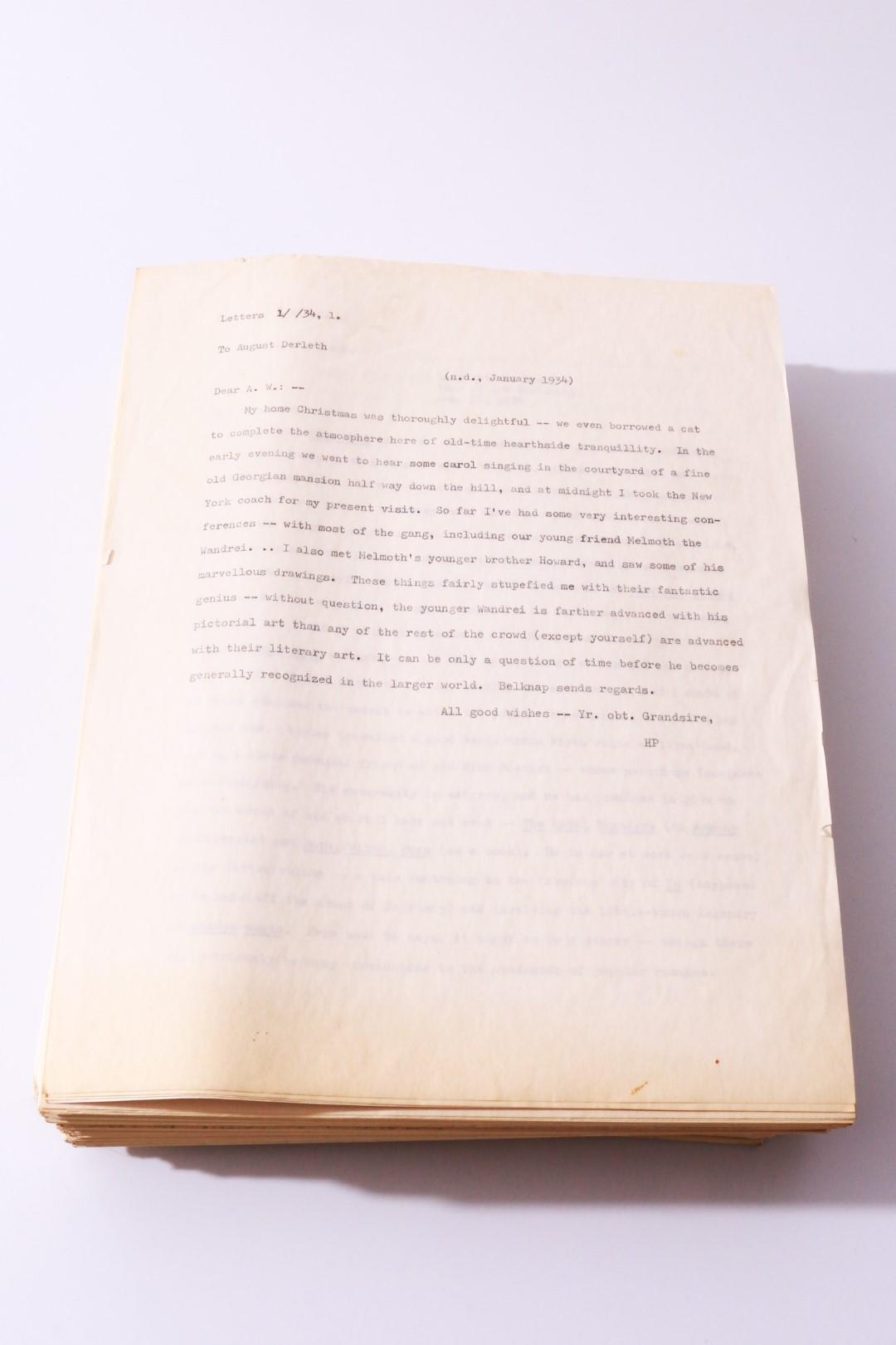 H.P. Lovecraft - Typescript for the Fifth Volume of Lovecraft's Letters as Published by Arkham House - Arkham House, c1976, Manuscript.