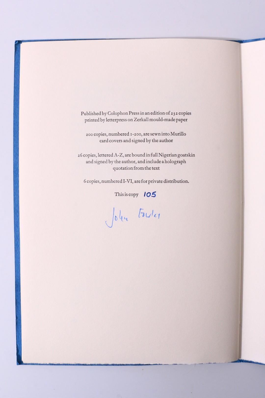 John Fowles - Behind the Magus - Colophon Press, 1994, Signed Limited Edition.
