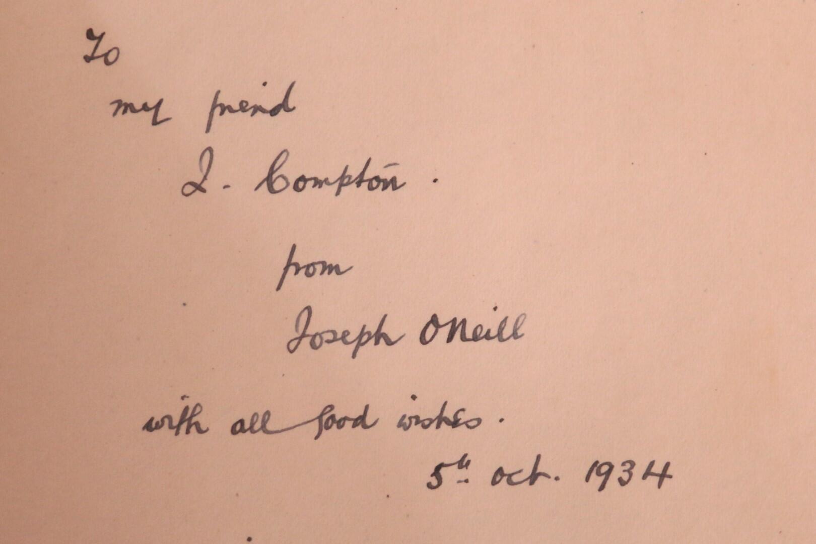 Joseph O'Neill - Wind from the North - Jonathan Cape, 1934, Signed First Edition.