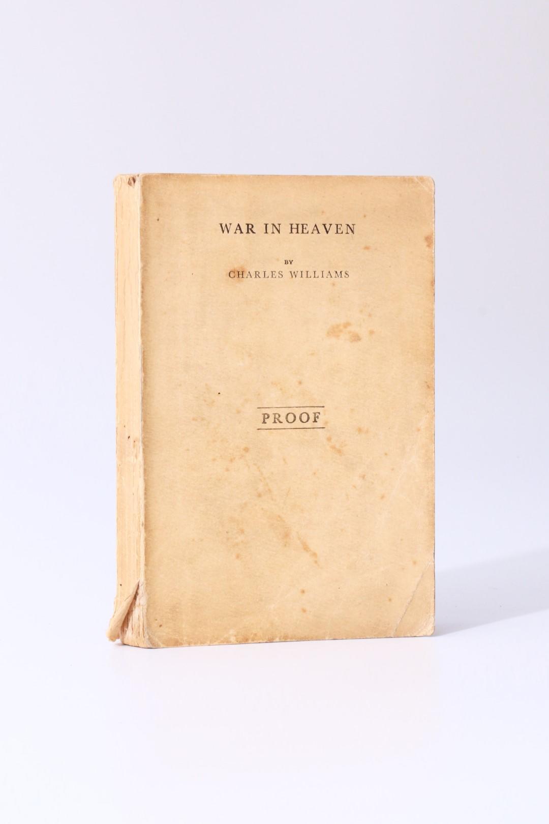 Charles Williams - War in Heaven - Gollancz, 1930, Proof.