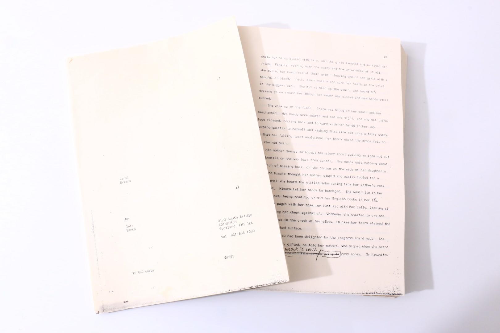 Iain Banks - Canal Dreams Typescript - None, 1988, Manuscript.