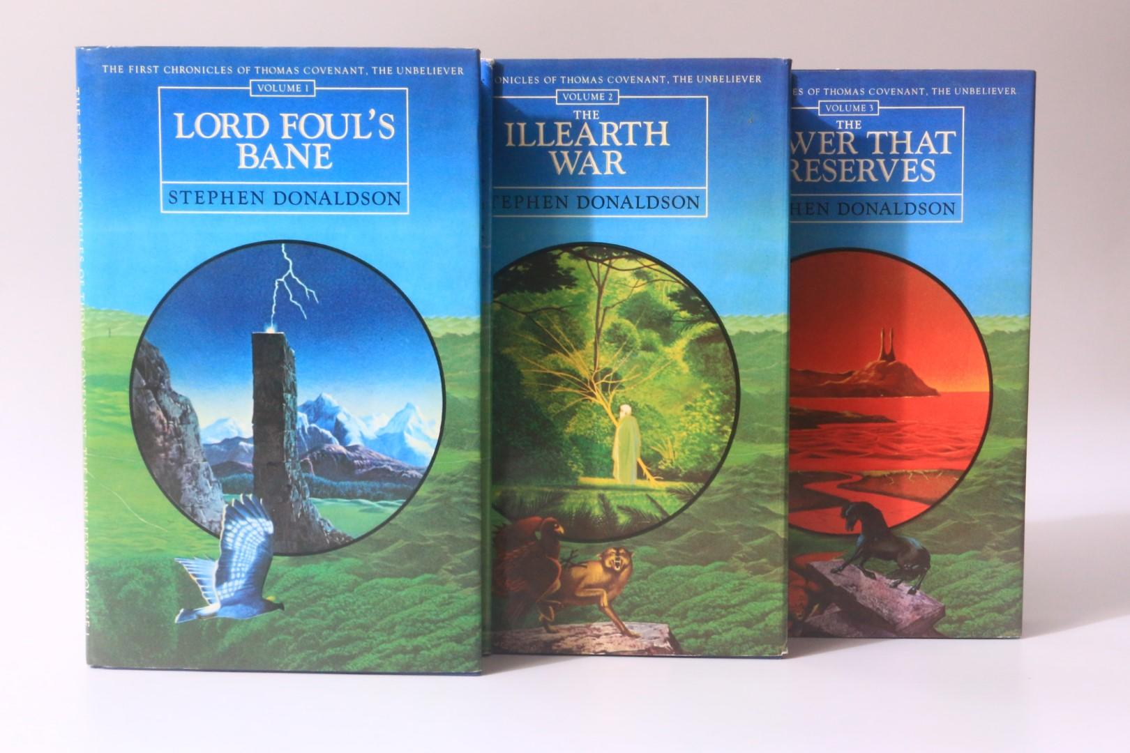 Stephen Donaldson - The First Chronicles of Thomas Covenant [comprising] Lord Foul's Bane, The Illearth War & The Power that Preserves - Molendinar Press, 1980, First Edition.