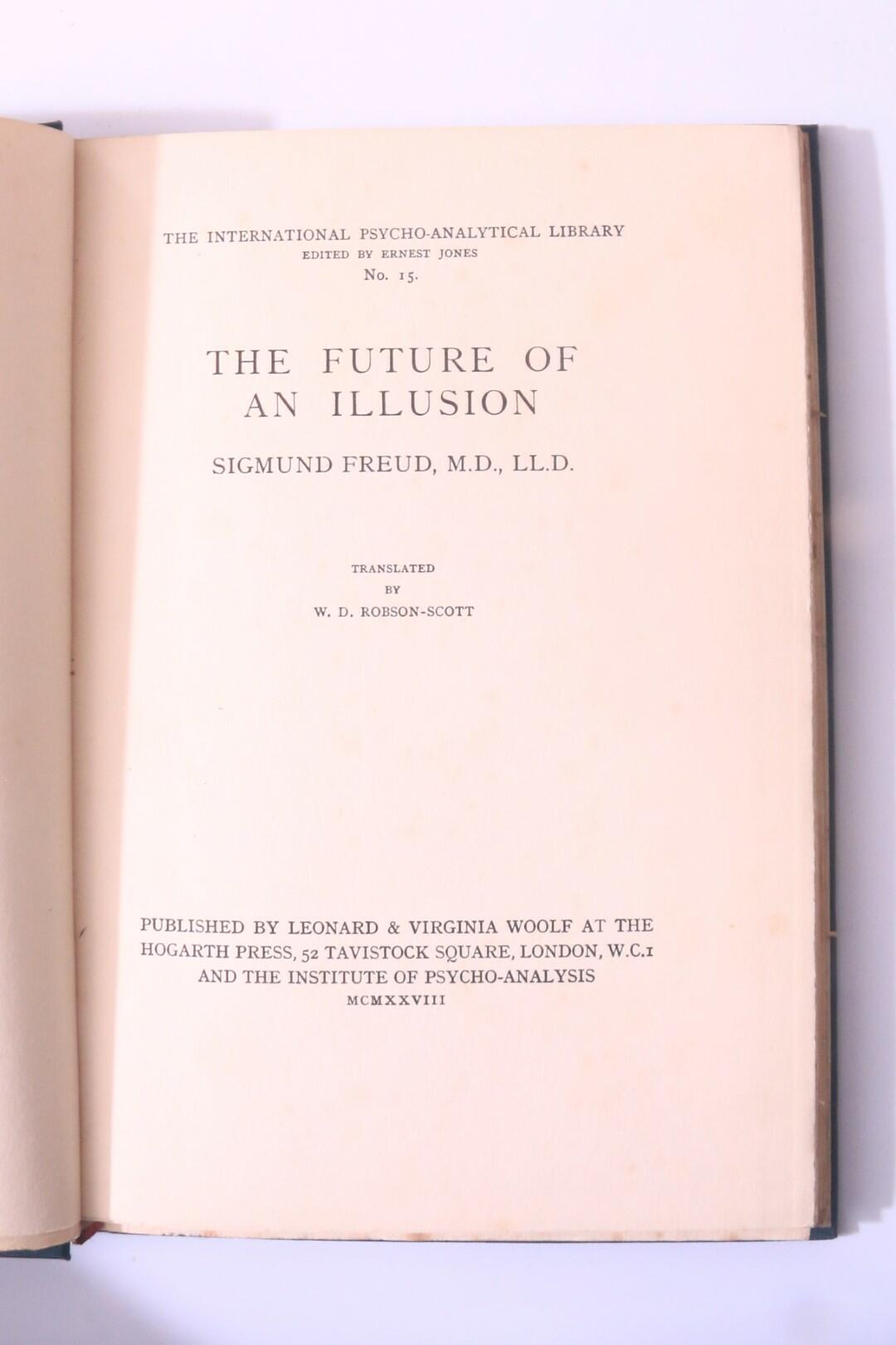 Sigmund Freud - The Future of an Illusion - Olaf Stapledon's Copy - Hogarth Press, 1928, First Edition.