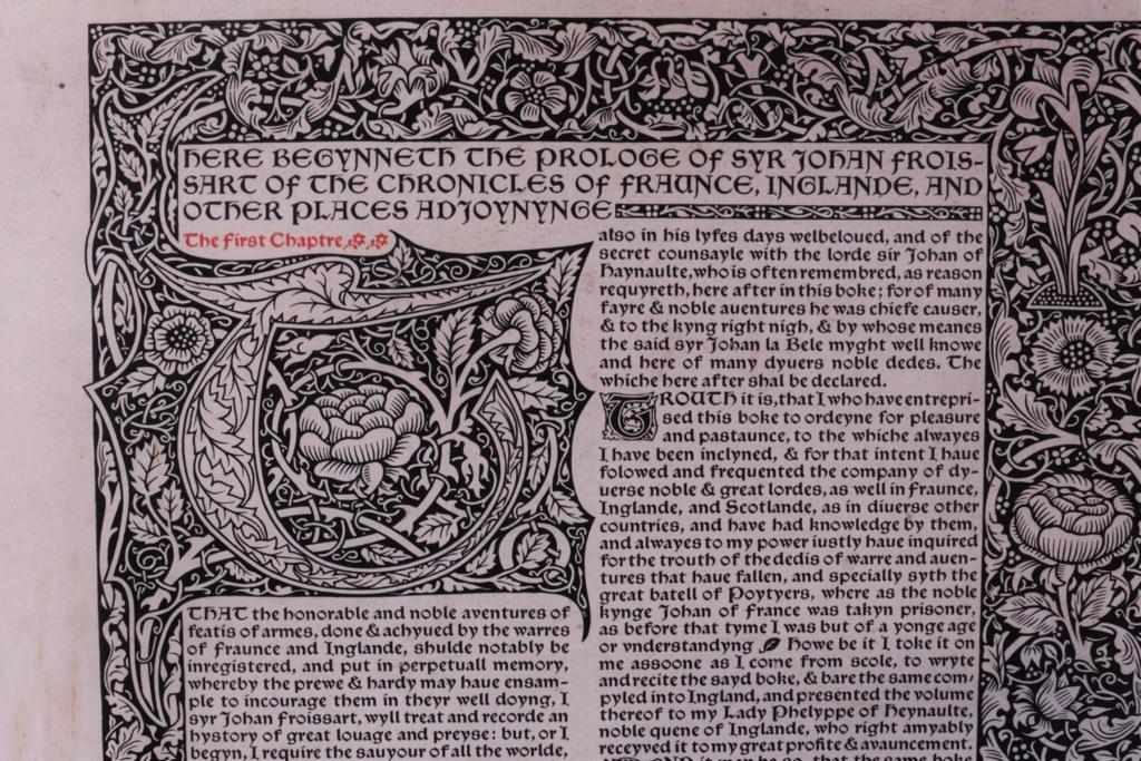 Detailed Photos of the Two Trial Pages for the Kelmscott Froissart