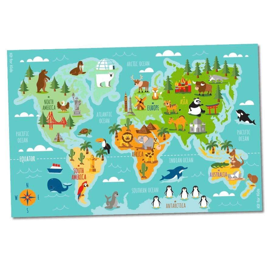 Animals and Places of the World Mat