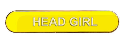 Head Girl Badge (bar shape)- Yellow