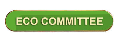 Eco Committee Badge (bar shape)- Green- Black Rooster School Badges
