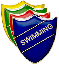 Swimming Badge (shield)- Black Rooster School Badges