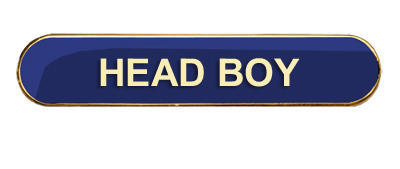 Head Boy Badge (bar shape)- Blue