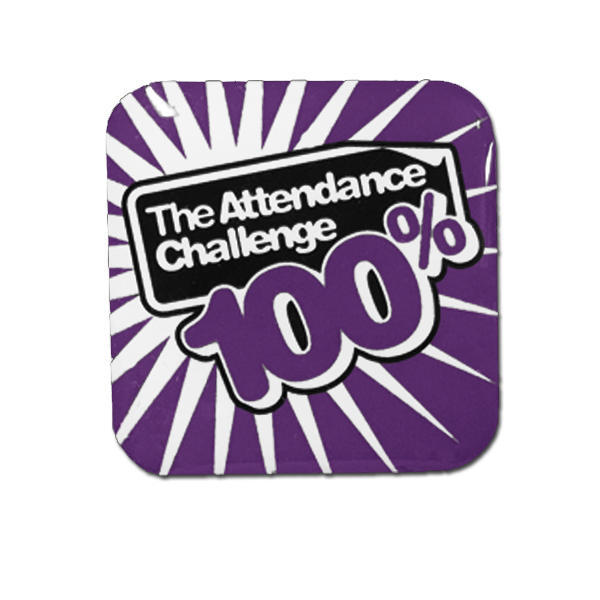 100% Attendance Challenge badges -  Purple