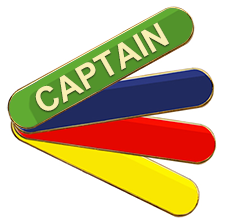 Captain Badge (bar shape)- Various Colours- Black Rooster School Badges