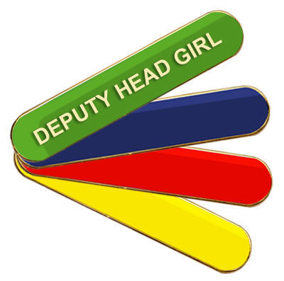 Deputy Head Girl Badge (Bar Shape)- Various Colours- Black Rooster School Badges