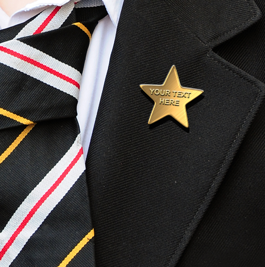 EMBOSSED STAR BADGES GOLD