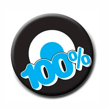 Black Rooster School Badges- 100% Badge